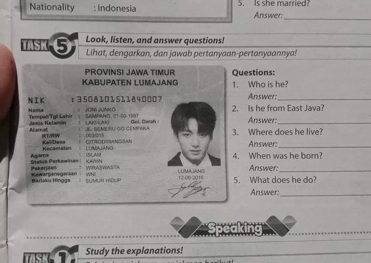 Viral, Begini Reaksi Netizen Kala Jungkok BTS Mejeng dalam Buku Pelajaran 1 BTS