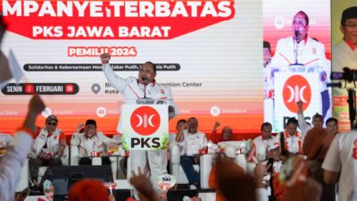 Ribuan Kader Partai Keadilan Sejahtera (PKS) Kampanyekan AMIN di Kota Bogor
