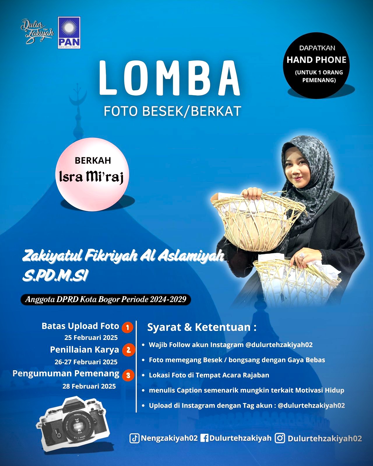 2 Semangat Peringati Isra Miraj bersama Teh Zakiyah dapat Ponsel di Lomba Foto