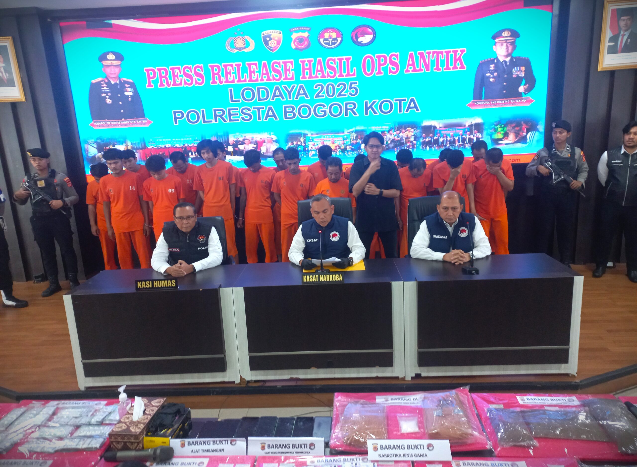 Operasi Antik Lodaya 2025 Satresnarkoba Polresta Bogor Kota Ungkap 20 Kasus dan Tangkap 23 Tersangka 3 scaled