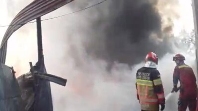 Lapak Ronsongkan di Bogor Terbakar Akibat Korsleting Listrik