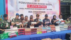 Bea Cukai Bogor Musnahkan 10 Juta Rokok Ilegal