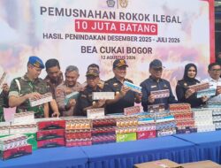 Bea Cukai Bogor Musnahkan 10 Juta Rokok Ilegal