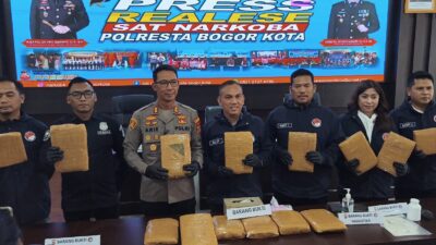 Polresta Bogor Gagalkan Penyelundupan 18 Kg Ganja
