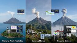 3 Gunung Api Berstatus Siaga Hari Ini, Apa Bedanya dengan Awas? 6 Gunung Anak Krakatau, Gunung Merapi, dan Gunung Semeru yang aktivitas vulkaniknya dipantau PVMBG.