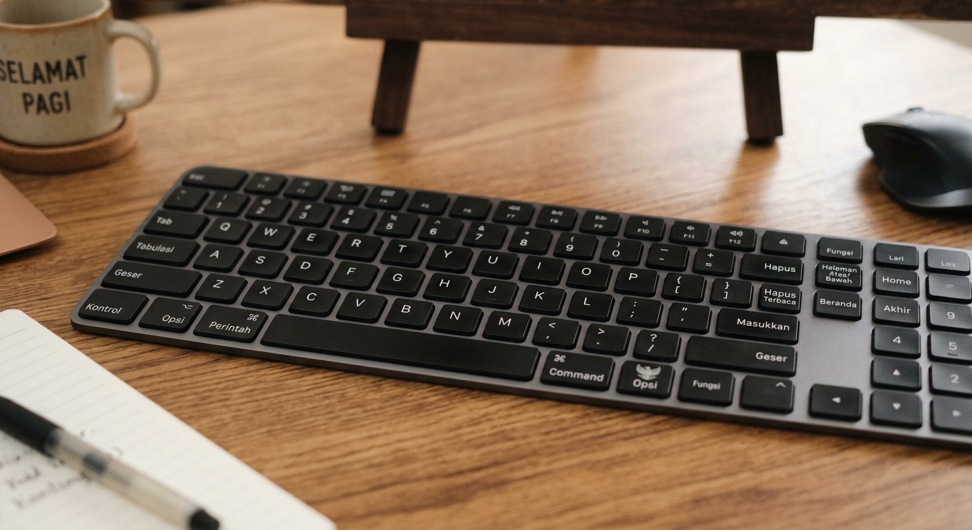Keyboard QWERTY dengan susunan huruf yang tidak mengikuti urutan alfabet