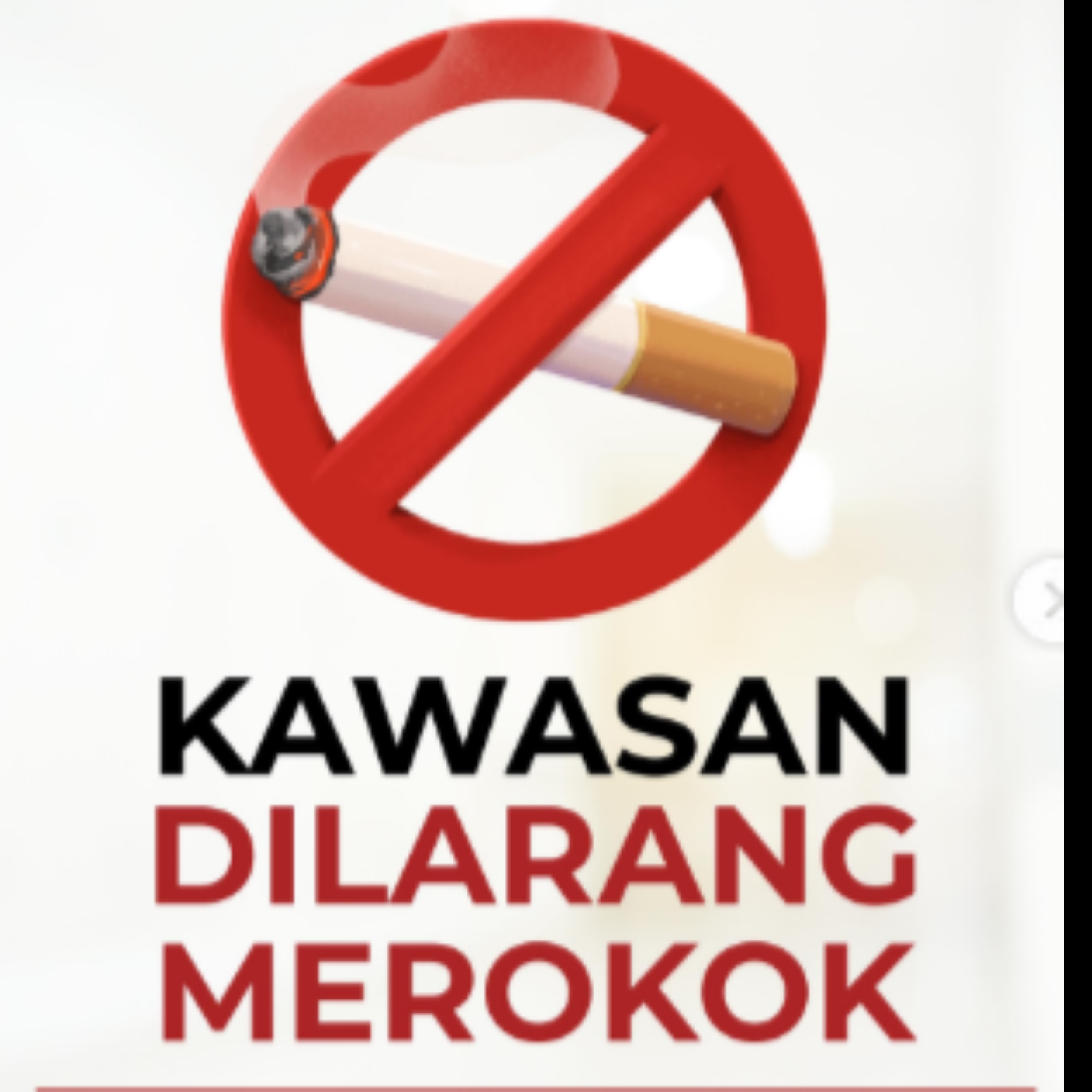 Papan larangan merokok di lingkungan sekolah sebagai penerapan Kawasan Tanpa Rokok untuk melindungi siswa dari paparan asap rokok.